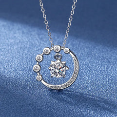 925 Sterling Silver Necklace Pendant Shining Zircon for Women Wedding Jewelry Engagement Charm Party