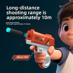 Foldable Mini Soft Bullet Toy Gun | Spinner Revolver Design for Stress Relief and Outdoo detail view