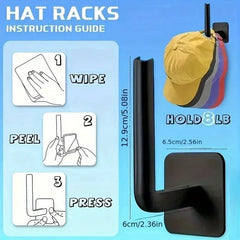 No Drilling Hat Rack for Wall - Baseball Cap Hanger Organizer, Over Door Handle Storage detail view