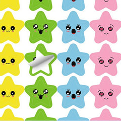 Happy Face Star Sticker Pack | Reward Stickers for Kids, DIY Craft Decorations detail view