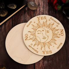 10cm Crystal Grid Wooden Display Board | Laser Engraved Spiritual Decor detail view