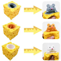 Stress-relieving Pet Cheese Mouse Cheese Pinch Fun Stress Ball Vent Squirrel Cup Pran alternate view