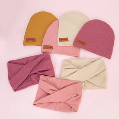 Soft Baby Turban Hat and Scarf Set | Faux Cashmere Winter Headwear for Newborns and Kids detail view