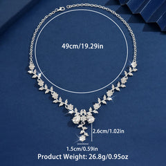 Water Drop Leaf Design Necklace | Light Luxury Fashion Jewelry for Women close-up view