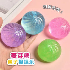 Creative Toy Maltose Steamed Bun Decompression Kneading Music Slow Rebound Gold Powde alternate view