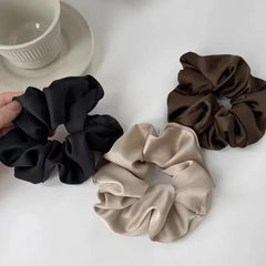 1pcs Women Silk Satin Scrunchies Korean Ladies Girls Elastics Hair Band Ponytail Hold close-up view