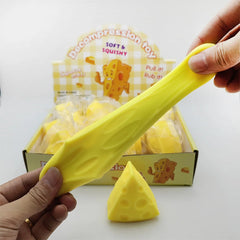 Cheese Squishy Toy | Soft Slow Rebound Stress Relief Fidget Toy for Adults close-up view