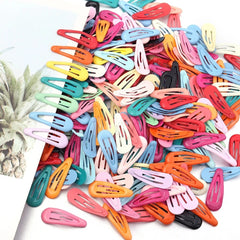 30pcs 3cm Colorful BB Hair Clips Girls Water Drop Shape Hairpin Cute Princess Barrette S detail view
