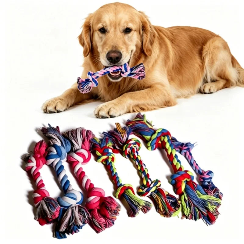Small Dog Puppy Chew Toy - Bite-resistant Cotton Rope Knot Pet Molar for Relieving Stuffy Cleaning T