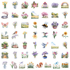 Spring Graffiti Sticker Set | Waterproof Decals for Cups, Laptops & Notebooks detail view