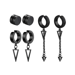 1 pairs No Piercing Earrings Titanium Steel Clip-on Fake Earring Round Ear Clip For Wo close-up view