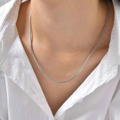 Stainless Steel Box Chain Necklace for Women | Hip Hop Fashion Jewelry Gift detail view