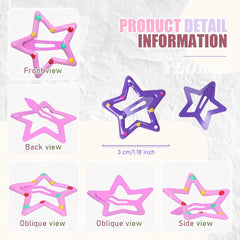 Mini Star Hair Clip Kids Colorful Metal Hair Clips Cute Y2K Hair Accessories for Wome alternate view