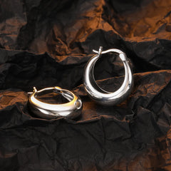 LiHong Real 925 Sterling Silver Smooth Vintage Earring High-quality U Shape Hoop Earri close-up view