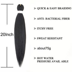 20Inch Synthetic Pre Stretched Braiding Ombre Hair Extension for Black Women Yaki Str alternate view