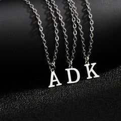26 Letters A-Z Initial Pendant Necklaces for Women,Alphabet Pendant Rolo Chain Necklace, detail view