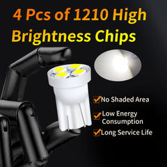 10Pcs T10 4SMD 1210 Blue LED Car Light Bulbs | High Brightness Plug and Play detail view