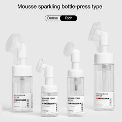 30ml 60ml 100ml 150ml Empty Foam Pump Bottle with Silicone Brush Head | Portable Face Cleanser Dispe