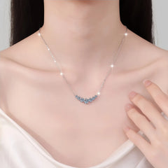 925 Sterling Silver Necklace Pendant 5A Zircon Fashion for Women Wedding Jewelry Engag close-up view