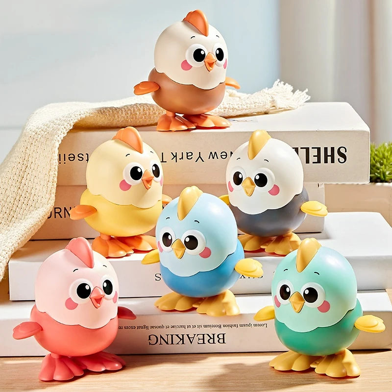 Cartoon Clockwork Chick Toy On Chain Chick Move Jump Little Chicken Baby Move Crawl Toys Interactive