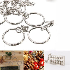 Silver Plated Metal Blank Keyring Keychain Charms Split Ring Keyfob Key Holder Link Ring detail view