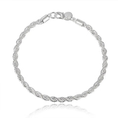 Charm 925 sterling silver Accessories Men 4MM 40-60cm 2PCS Rope Chain Necklace Bracel alternate view