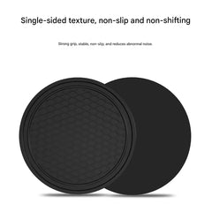 Black Silicone Car Cup Holder Insert Coaster close-up view