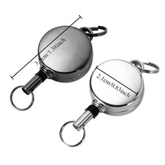 Retractable Key Chain Pull Back Recoil Key Ring Anti-Lost ID Card Holder close-up view