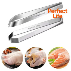 Stainless Steel Fish Bone Tweezers Pincer Clip Puller Remover Tongs Plucking Clamp Kitch detail view