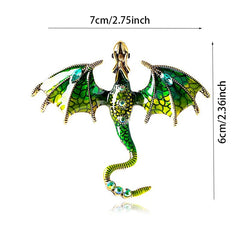 Colorful Hand Drawn Dragon Brooch Lapel Pin