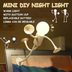 Cartoon Sportsman Night Light | Bendable Suction Cup Desk Lamp