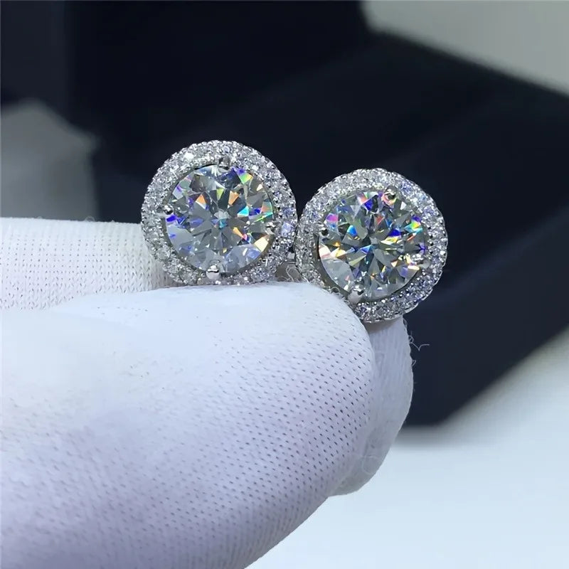 Delicate Small Round Stud Earrings Women with Shiny Cubic Zirconia Simple Versatile for Teens Fashio
