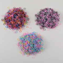 1500Pcs Colorful Disposable Rubber Hair Bands for Girls Children's Ponytail Holders Kids detail view