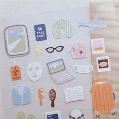 Korean Import Suatelier Happy Journey Stickers Scrapbooking Diy Journal Stationery DIY close-up view