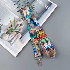 Cartoon Animal Keychain Lanyard | Anti-Lost Rope Strap for Keys close-up view