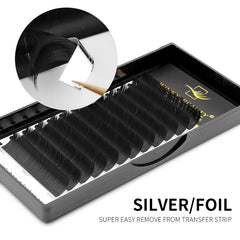 Flat Black Mink Lashes | Ellipse Split Tips Individual Eyelash Extensions alternate view