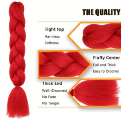24Inch Synthetic Long Box Jumbo Braiding Hair Extensions Yaki Straight Texture for Wom close-up view