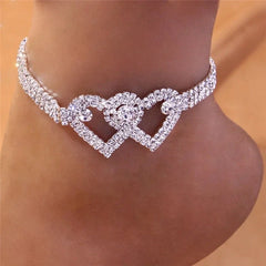 Shiny Cubic Zirconia Chain Anklet for Women Fashion Silver Color Ankle Bracelet Baref alternate view