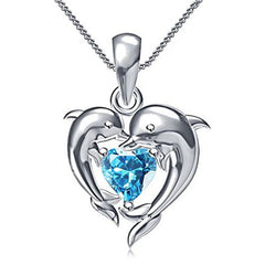 Huitan Romantic Love Dolphin Pendant Necklace for Women Exquisite Gift Wedding Ceremony Party Unique