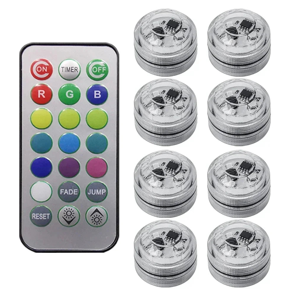 Wireless Adhesive LED Car Interior Ambient Light Remote Control Decor Auto Roof Foot Atmosphere Lamp