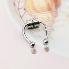 Gothic Magnet Fake Nose Ring Non Piercing Nose Clip Stainless Steel Fake Piercing Hoop S detail view