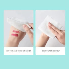 Car paper towel disposable thickened 100% face towel 100PCS makeup soft removal wipes close-up view