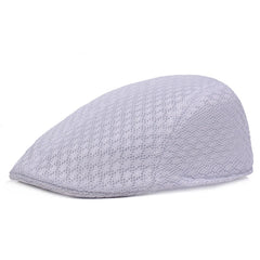 Breathable Mesh Beret Hat for Summer | Unisex Newsboy Flat Cap detail view