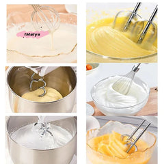 Stainless Steel Egg Beater Set | Handheld Mixing Hooks for Electric Mixer close-up view