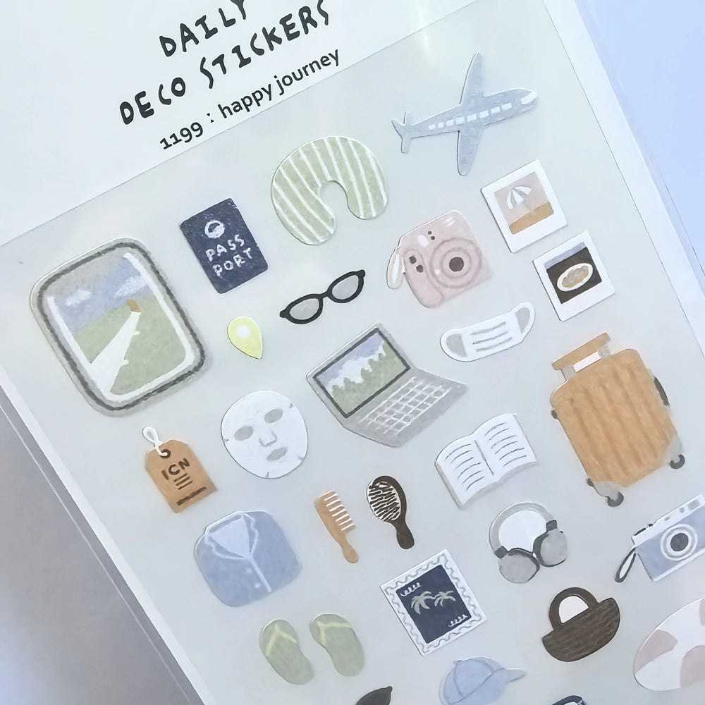 Korean Import Suatelier Happy Journey Stickers Scrapbooking Diy Journal Stationery DIY Stickers Scho