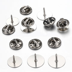 10pcs Stainless Steel Butterfly Tie Tack Backs Brooch Pin Base Cufflink Settings