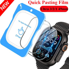 Quick Pasting Tempered Glass For Apple Watch Ultra 3/2/1 49mm Easy to Install Screen Glass Protective Film Ultra 3-2-1 49mm Film