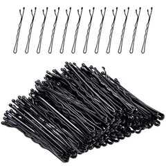 Black Hairpins Barrette for Women Hair Clip Lady Bobby Pins Invisible Wave Curly Bride close-up view