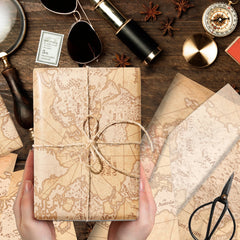 15/35pcs World Map Tissue Paper,Gift Box Wrapping Paper For Birthday Party Decoration, DIY Gift Packing Paper Party Supplies