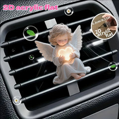Angel Car Air Vent Clip with Heart Design 2D Flat Acrylic Fragrance Diffuser for Most Ve detail view